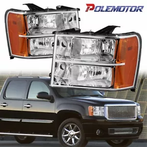 Conjunto de faros delanteros para GMC Sierra 1500 2500 3500HD 2007-2013 lente transparente - Imagen 1 de 11
