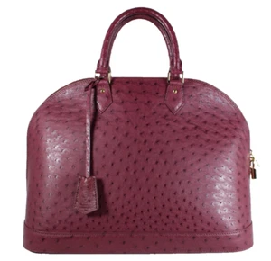 LOUIS VUITTON Umhängetasche Tasche Prune Purple Ostrich Skin ALMA GM Dome - Bild 1 von 17