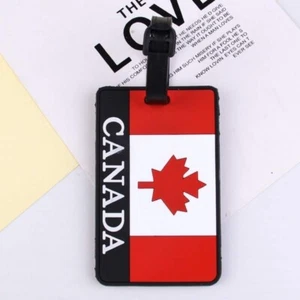 New 2 Pcs Canada Luggage Tags Label ID Suitcase Bag Baggage Travel Canadian Flag - Picture 1 of 2