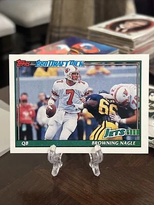 1991 Topps #481 Browning Nagle Rookie Card Jets RC - Image 1 of 2