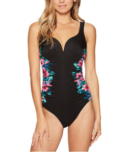 Miraclesuit Black Tahitian One Piece Swimsuit Women's Size 10 49127