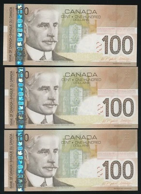 Bank  of Canada $100, 2004 - Lot of 3 Consecutive BC-66a-i. Unc. - Image 1 of 2