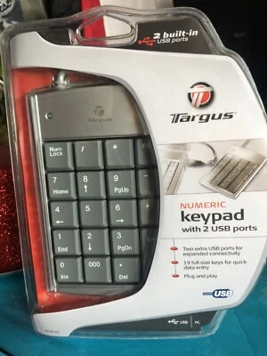 Targus Numeric Keypad with 2 USB ports for PC  PAUK10U NEW Without Box - Image 1 of 4