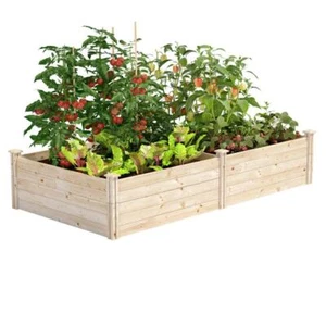 Greenes Fence Raised Planter Box 96"Lx48"W Rectangular Pine Modular Natural - Picture 1 of 1