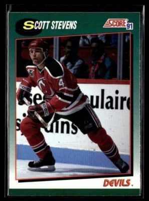 1991-92 SCORE ROOKIE AND TRADED SCOTT STEVENS NEW JERSEY DEVILS #45T - Image 1 of 2