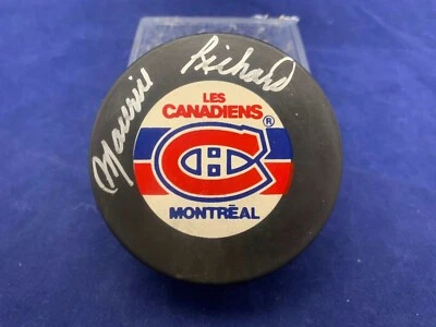 Maurice Richard Montreal Canadiens Autographed Hockey Puck W/ JSA SOA #V44485 - Image 1 of 4