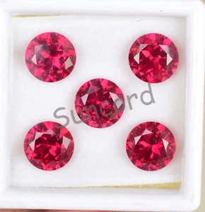 5 Stck. Natürlicher Blutroter Rubin Runde Form 9,00 mm Zertifiziert Lose Edelsteine - Bild 1 von 7