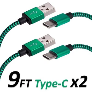 Type C USB Charger Data Cable 9 FT For Android Device Type-C High Quality 2 Sets - Picture 1 of 3