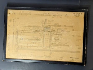 Vintage Print Plan For Burden Iron Co Troy NY ,1936 Architecture Framed History - Picture 1 of 13