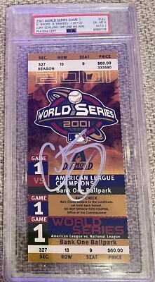 CURT SCHILLING 2001 WORLD SERIES AUTOGRAPH TICKET PSA/DNA VERY RARE LOW POP 1 - Image 1 of 4