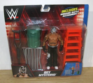 Mattel WWE ~ Rey Mysterio w/ Ringside Battle Accessories ~ NIP VHTF - Picture 1 of 2