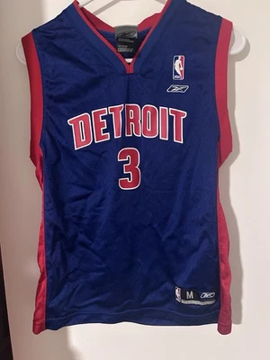 Camiseta de colección Reebok NBA Detroit Pistons Ben Wallace #3 JUVENTUD MEDIANA Foto 1 de 4