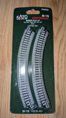 Kato Unitrack 20-170 Curve Track 8 1/2" Radius R216-45 4pc N Scale Model Trains - Image 1 of 2