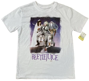 *DEFECTS* Beetlejuice Boys M Medium Classic 80s Movie Poster Haunted Graphic Tee - Picture 1 of 15