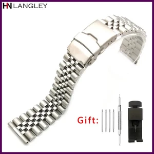 Correa de reloj de acero inoxidable 20 mm 22 mm metal premium hebilla sólida para Samsung - Imagen 1 de 28