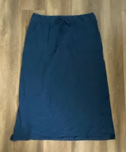 Inoah blau weich Baumwolle Boho Hippie bequem dehnbar Strand Midi Maxirock 1X - Bild 1 von 8