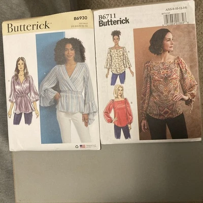 Lot Of 2 NEW Butterick Shirt Patterns Long:Sleeve Sizes 6-14 - Image 1 of 4