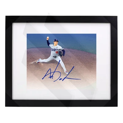 Yoshinobu Yamamoto Los Angeles Dodgers Framed Art Print, Facsimile Auto #/10 1 - Image 1 of 3