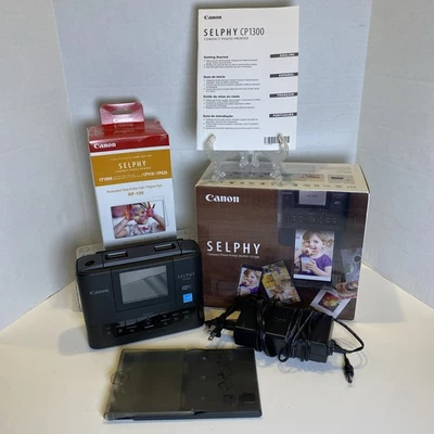 Canon Selphy CP1300 Wireless Compact Photo Printer Bundle RP-108 Paper Set WORKS - Image 1 of 4