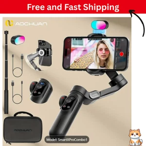 AOCHUAN SmartX Pro Combo 1 - Wireless Phone Gimbal Stabilizer with RGB Light - Picture 1 of 4
