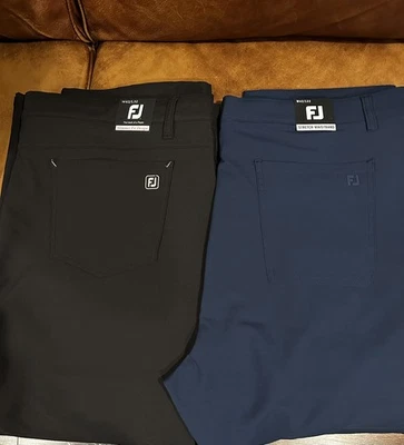 Footjoy Lote de 2 Pantalones Moxie Azul Negro 5 Bolsillos Rendimiento 42x32 Golf Elastizados  Foto 1 de 4