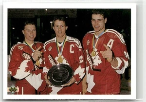 1990-91 UPPER DECK #473 KRIS DRAPER / STEVEN RICE / ERIC LINDROS CANADA RC - Foto 1 di 2