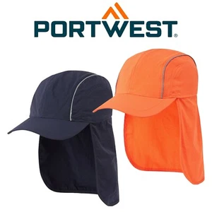 Portwest Sun Cap Neck Protection UV Flap Breathable Reflective Wide Brim Hat - Bild 1 von 16