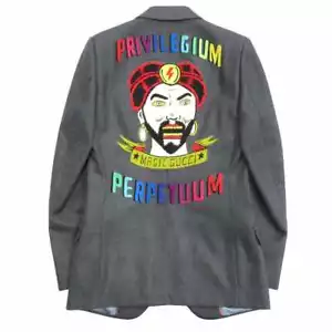 GUCCI 18AW Tailored Jacket by Alessandro Michele Logo Embroidered Men's 7/44R - Picture 1 of 7