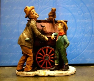 Vintage Wind up Musical Figurine Monkey and Organ Grinder Ornament Ceramic - Picture 1 of 12