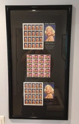 1995 Marilyn Monroe 32c & 1993 Elvis 29c Stamps TTL Qty 60 Framed 16-1/2" x 31" - Image 1 of 4