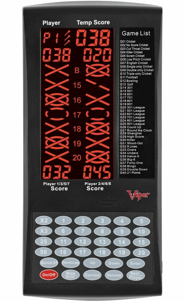 Viper ProScore Digital Touchpad Electronic Darts Scorer Scoring LCD Machine  - Image 1 of 1