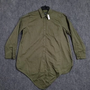 Vintage Gap Maternity Shirt Womens Large Button Up Army Green - Picture 1 of 9