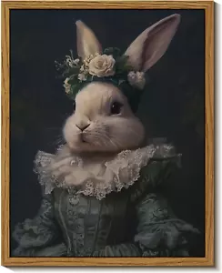 Framed Canvas Wall Art for Living Room, Easter Bunny Home Decor, Vintage Rabbit - Picture 1 of 12