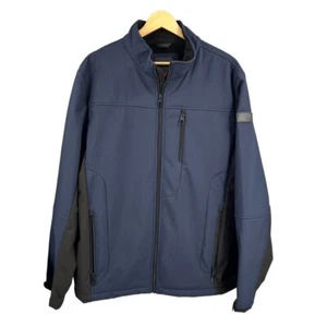 TUMI Men's Soft Shell Fleece Lined Jacket Blue Zip Close Large - Picture 1 of 8
