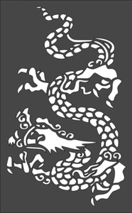 1- 5x8 inch Stencil, (VG-95) Chinese Dragon (6mil) - Picture 1 of 2