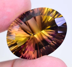 Piedra preciosa natural bicolor impecable 30,20 quilates ovalada certificada sin tratar - Imagen 1 de 6