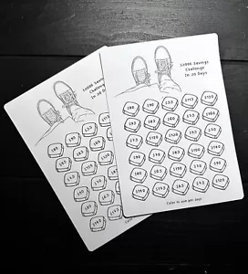4 Months Two Sides Savings Challenge Planner 5x7 Postcard - Picture 1 of 2
