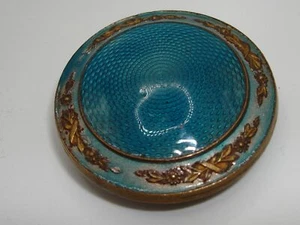 ¡ANTIGUA CAJA DE PASTILLAS CON BISAGRAS DE METAL DORADO ESMALTE GUILLOCHE ART NOUVEAU! - Imagen 1 de 9