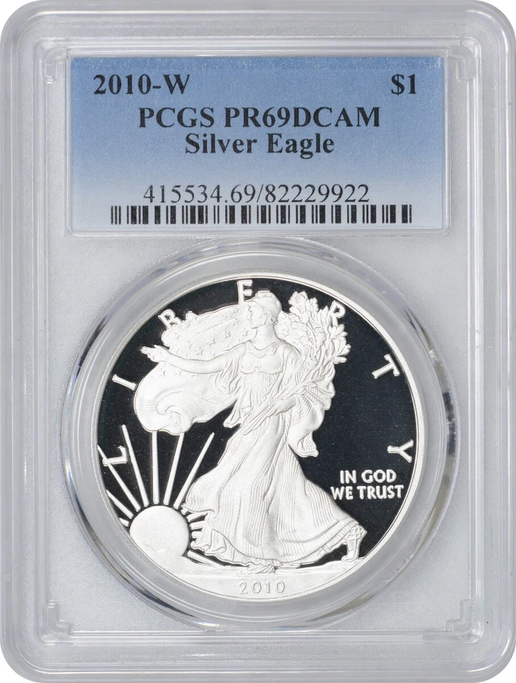 2010-W American Silver Eagle Dollar PR69DCAM PCGS Proof 69 Deep Cameo - Image 1 of 1