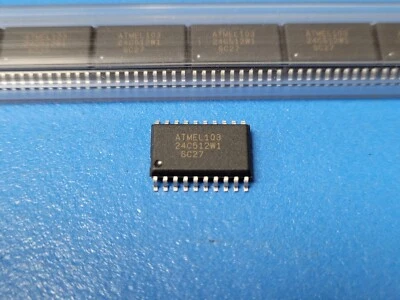 (2 PCS) AT24C512W1-10SC-2.7 ATMEL EEPROM, 64KX8, 2.7V, Serial, CMOS, SOIC-20 - Image 1 of 2