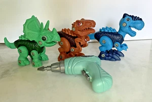 Dinosaur Planet 3 Figures Mix And Match  Take Apart with Electric Drill Toddlers - Picture 1 of 19