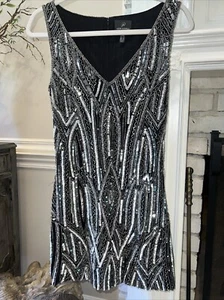 Adrianna Papell Beaded Dress Sz 0 Stunning Heavy Weight Crystal Chandelier Like - Picture 1 of 17