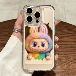 Labubu 3D Transparent Phone Case Cover For iPhone 11 12 13 14 15 16 Pro Max - Photo 1 sur 17