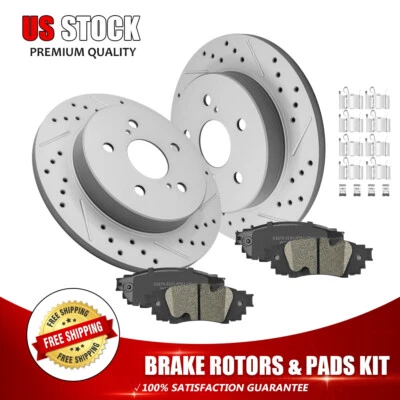 Rear Disc Rotors+Ceramic Brake Pads for RAV4 Venza C-HR Lexus ES250 2019-2022 - Image 1 of 4