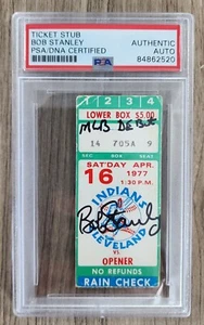 Bob Stanley signiert MLB Debüt Ticket Boston Red Sox LEGEND beschichtet Autogramm PSA - Bild 1 von 1