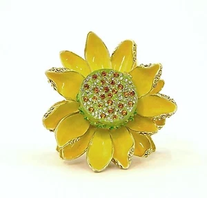 Ciel Collectables Sunflower Trinket Box. Made with Swarovski Crystals & Enamel - Picture 1 of 5