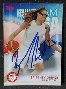 BRITTNEY GRINER SIGNED 2016 TOPPS USA OLYMPICS BASKETBALL CARD #3 WNBA MERCURY - Picture 1 of 2