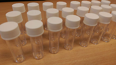 5ml Plastic Test Tubes Vials, Containers, Powder Craft, Tube With Screw Cap X 20 • 3.29£