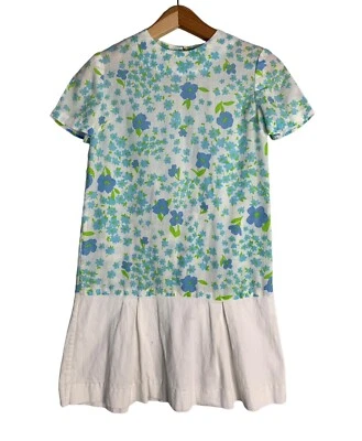 Mini Vestido Vintage Rosa Floral Años 60 70 Mod GoGo Mini Cambio Retro Hecho a Mano Genial Foto 1 de 4