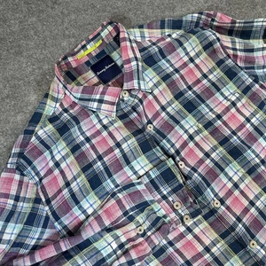 Tommy Bahama Shirt Mens Extra Large Multicolor Plaid 100% Linen Button Up Casual - Picture 1 of 8